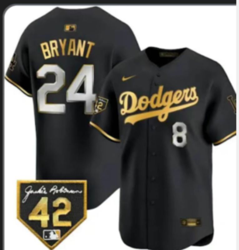 Men 2025 Los Angeles Dodgers #24 Bryant Black gold Nike MLB Jersey style 7072->los angeles dodgers->MLB Jersey